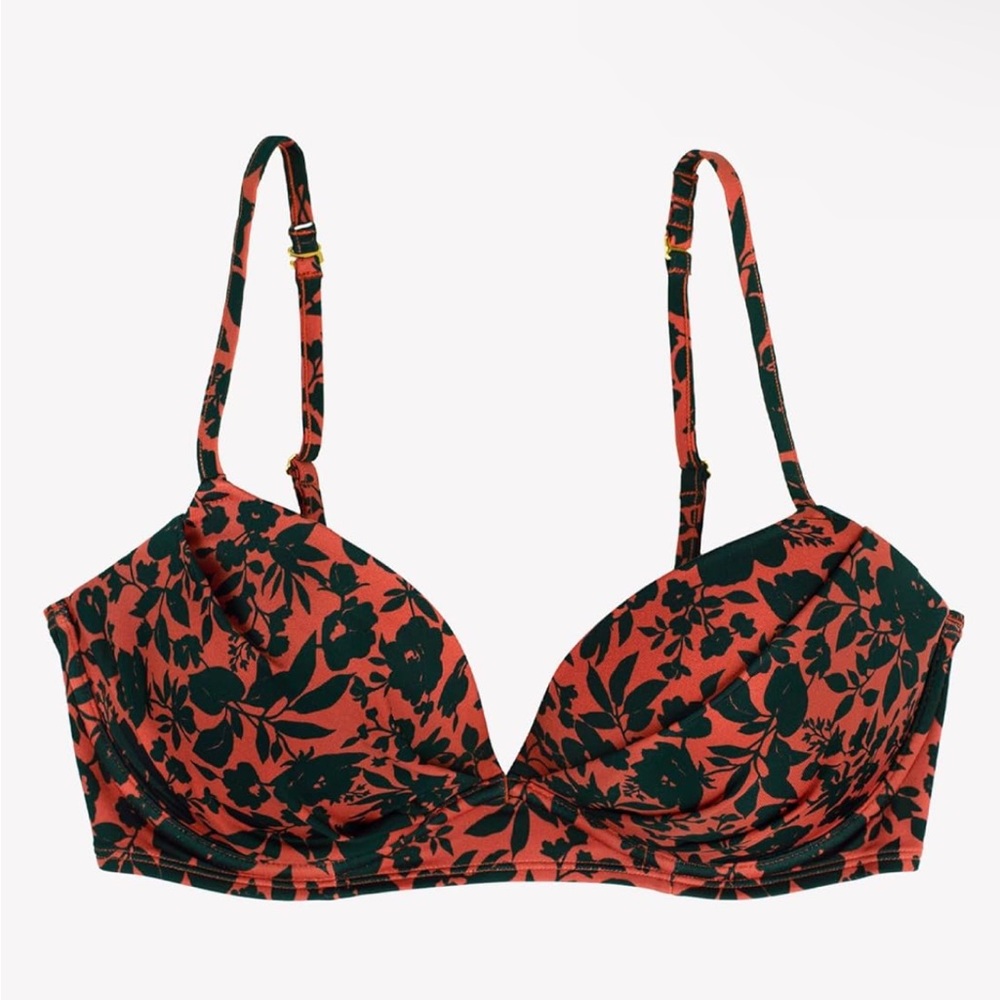 Smart & Sexy Swim Secret Convertible Push-Up Bikini Top - Black Pansy SA1002
